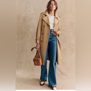 Sézane Scott Trench Coat – Camel – Size 0